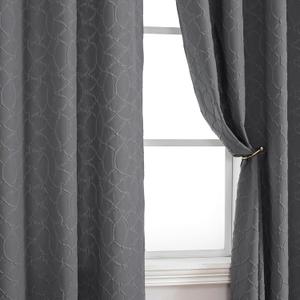 Simplebrand Grace Grey Light Filtering Curtains for Bedroom 54 Inch Length 2 Panels, 3D Embossed Textured Thick Fabric Curtains, Soft Touching Casual Rod Pocket Drapes Privacy Curtains, 38" Wide