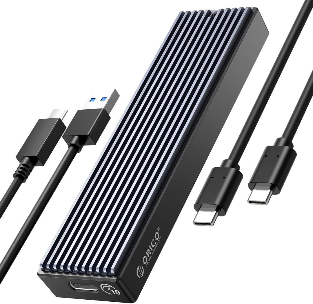 ORICO M.2 NVMe SSD Enclosure, USB 3.1 Gen 2 (10 Gbps) to NVMe PCI-E M.2 SSD Case Support UASP for NVMe SSD Size 2230/2242/2260/2280(up to 2TB)