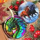 Dragon Ceramic Hanging Ornament - Christmas Tree Decor - Gifts for Dragon Lovers
