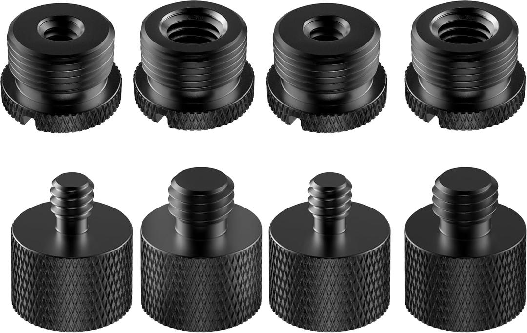InnoGear 8 Pieces Mic Stand Adapter, 5/8 Female to 3/8 Male 3/8 Female to 5/8 Male 5/8 Female to 1/4 Male 1/4 Female to 5/8 Male Screw Thread Adapter for Microphone Stand Boom Arm Camera Tripod