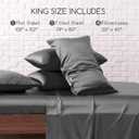 MR&HM Satin Bed Sheets, King Size Sheets Set, 6 Pcs Silky Bedding Set with 15 Inches Deep Pocket for Mattress (King, Dark Grey)