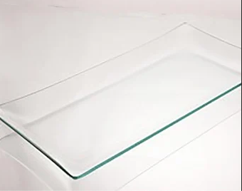 10 x 14 Inch Rectangle Bent Clear Glass Plate 1/8 thick- Rectangle Glass Plate for Decoupage, Glass Supplies Craft, Decorate Clear Glass Tray, set of 3