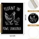 Funny Chicken Black Journal Notebook - Crazy Chicken Lady Notebooks College Ruled for Work School, Chicken Mom Gifts for Farmer, Office Supplies, Hardcover Spiral Notebook 5.5"x8.3"