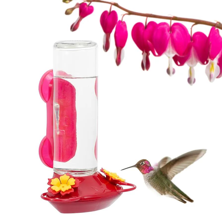 Perky-Pet 455-2 Mounted 445-2 Glass Window Hummingbird Feeder, Red – 14 oz