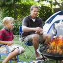 Fire Pit Spark Screen, 24 Inch Outdoor Fire Pit Screen with Foldable Hook and Marshmallow Sticks, Heavy Duty Steel Mesh Fire Pit Cover for Backyard, Beach, RV Camping
