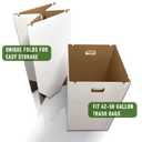 40 Gallons Heavy-Duty Trash Boxes Disposable and Reusable Corrugated Cardboard Trash Cans- Bundle of 10 Pack (White) + 20 Trash Bags