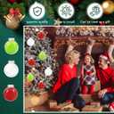 24 Pcs Christmas Balls Ornament 2.5 Inch Hanging Christmas Feather Balls Red Green White Feather Ornament for Xmas Tree Decorations Home Indoor Outdoor Holiday Party Decor