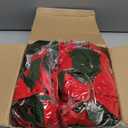 Crowye 6 Pcs Christmas Poinsettia Garland with Holly Leaves Artificial Poinsettia Flower Vines Xmas Rattan Ornament for Mantle Fireplace Table Indoor Outdoor Garland Christmas Decor