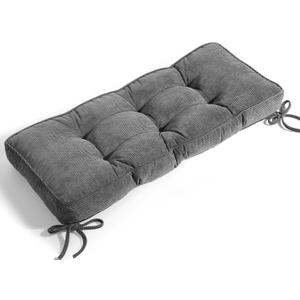 Detiblue Bench Cushion for Indoor Furniture36x14x4Inch Tufted Bench Seat Cushion with Non-Slip, Comfortable and Durable for Shoe/Entryway/Storage with CushionElita Gray (36x14inch)