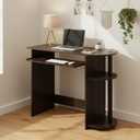 Furinno Simplistic Easy Assembly Computer Desk, With Keyboard Tray, Dark Brown/Black, 31.5 Inch Wide