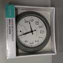 La Crosse Clock 433-3020 8-inch Indoor/Outdoor Sage Green Quartz Wall Clock with Temperature