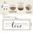 YWJKWLGS Funny Kitchen Wall Decor Art The Secret Ingredient is Always Love Sign 32x12 Inch, Inspirational Quote, Large Rustic Farmhouse Wooden Plaque for Dining Room Coffee Bar Wall Hanging (Wood)