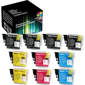 (Pack of 6 Replacement for Brother LC61 LC65 LC-61 LC-65 Ink Cartridge LC 61 65 61/65 High Yield (4B/2C/2Y/2M) for MFC-J410W MFC-J415W MFC-J615W MFC-J630W Inkjet Printer