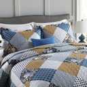 Travan 3-Piece Queen Quilt Sets with Shams Oversized Bedding Bedspread Reversible Soft Coverlet Set, Queen Size