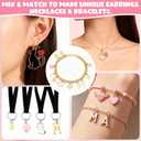 288Pcs Jewelry Making Charms, Assorted Bracelet Letter Charms with Gold Alphanumeric Valentines Day Floral Cat Pendant for DIY Necklace Bracelet