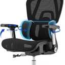 Mesh Office Chair Breathable, Office Chairs, Desk Chair with Adjustable Lumbar Support, Computer Chair, 5D Flip-Up Armrests, 330lbs Capacity, Tilt Lock, 3D Headrest, 27.6" x 27.6" x 48"-51.2"