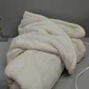 Electric Throw Heated Blanket 50''X60'' - Soft Silky Plush Electric Blanket with 5 Heating Level & 4 Hour Auto Off Heating Blanket, ETL Certified & Machine Washable for Grandma Gifts(Cream White)