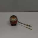 Balibetov [New] Yerba Mate Gourd (Mate Cup) - Uruguayan Mate - Leather Wrapped - with Alpaca (German Silver) Bombilla (Torpedo)