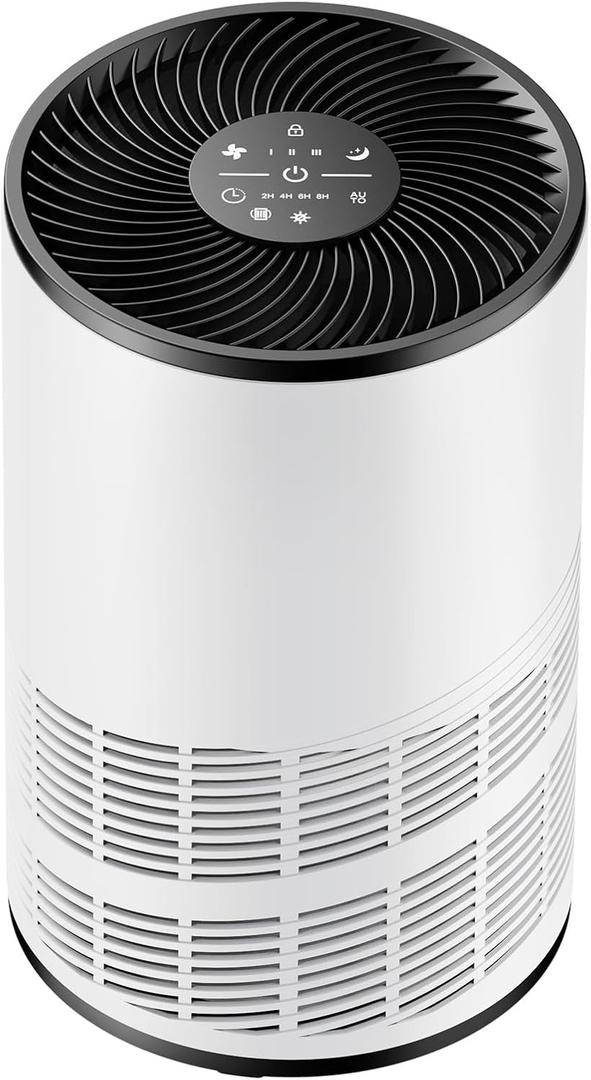 DUMOS Air Purifiers for Home Bedroom with a 3-in-1 HEPA Built-in Filter, Covers up to 1200 ft, True H13 Air Cleaner with Quiet Sleep Mode for Large Room, Removing Odor Smoke Dust Pet Dander White