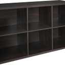 ClosetMaid 6 Cube Storage Shelf Organizer Bookshelf with Back Panel, Easy Assembly, Wood, Black Walnut