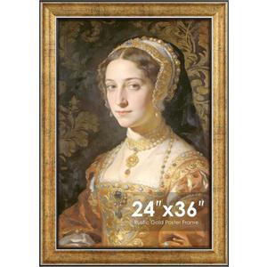 24x36 Rustic Gold Poster Frame, Shatterproof Cover, 1 Pack