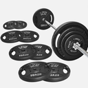 Fitvids Barbell Weight Set, Cast Iron 1" Standard Weight Plates Including 2x10kg, 4x5kg, 2x2.5kg