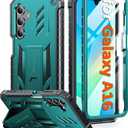 FNTCASE for Samsung Galaxy A16-5G Case: Military Grade Drop Proof Protection Mobile Cover with Kickstand | Matte Textured Rugged Shockproof TPU | Protective Sturdy Phone Case(Green)
