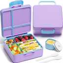 Fimibuke Bento Lunch Box for Kids, Leak Proof Toddler Bento Box with 4 Compartments BPA Free Dishwasher Safe Lunch Container with Utensils, Ideal Portion Sizes for Ages 3-12 Girls Boys for School (A6. Cotton Candy)