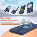 Liquid Silicone Case for Samsung Galaxy S25 with Magnetic Stand, Mil-Grade Drop Shockproof, Full Camera Protection Anti-Scratch Microfiber Lining Silicone Phone case, Dark Blue