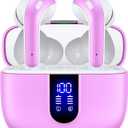 Bluetooth Headphones True Wireless Earbuds 60H Playback LED Power Display Earphones with Wireless Charging Case IPX5 Waterproof in-Ear Ear buds with Mic for TV Smart Phone Laptop Computer Sports