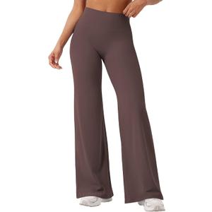 YEOREO Workout Leggings Womens No Front Seam Straight Leggings 31.5" High Waist Buttery Eddiy Gym Yoga Pants Plum Brown S