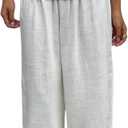 SOLY HUX Women's Wide Leg Pants Elastic Low Rise Baggy Casual Beach Long Trousers, Medium 