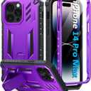 FNTCASE for iPhone 14 Pro Max Case: Military Grade Rugged Cell Phone Cover with Kickstand & Holster | Shockproof TPU Protection Bumper Matte Textured Design for iPhone 14 Pro Max Cases 6.7 inch