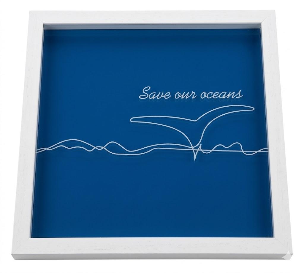 Save Our Oceans Blue Wall Art Picture 13x13