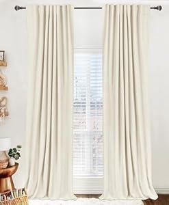 100% Blackout Shield Linen Blackout Curtains for Bedroom 90 Inches Long, Back Tab/Rod Pocket Living Room Drapes, Thermal Insulated Blackout Curtains 2 Panels Set, 50" W x 90" L, Ash Grey