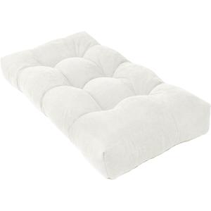 36 Inch Bench Cushion, Tufted Window Seat Cushion with High-Density Memory Foam, Soft Chenille Non-Slip Indoor Furniture Pad for Bay Window, Dining Bench, Entryway (White, 36x14x4)