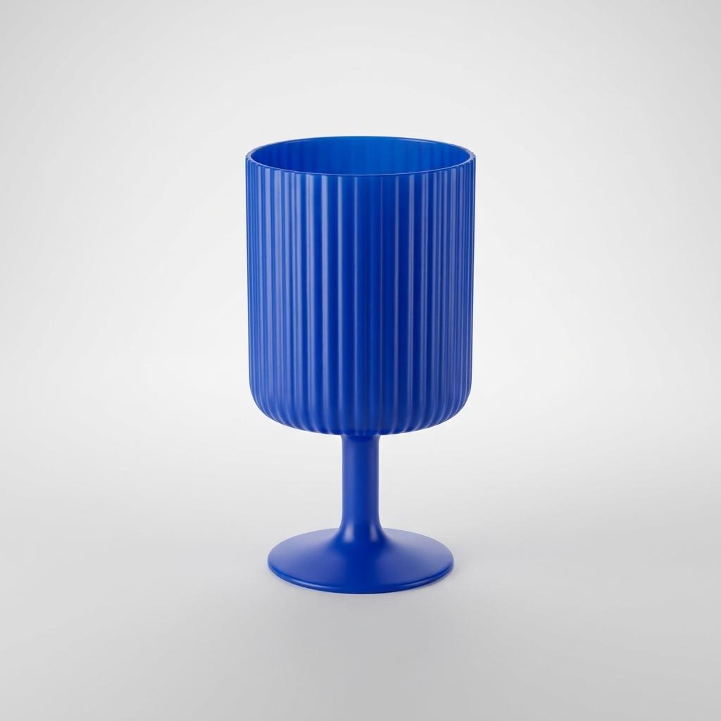 12 x Plastic Wine Goblets Blue