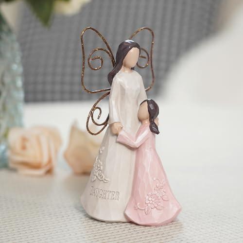 Homemory Gifts for Mom Birthday Mothers Day Present Statue Decor Figurines Collectible for Daughter Women Mom Grandma Home Office Living Room Centerpiece Decoration (Daughter)