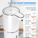 2 Pack Automatic Foaming Soap Dispenser,Touchless Foam Soap Dispenser,12.8oz Rechargeabled Wall Mounted Smart for Bathroom and Kitchen Dish Soap,Easy for Toddlers(White)