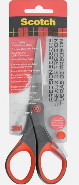 Scotch Precision Scissors, 7-Inches/ 17,7 cm RED