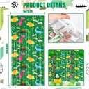 Dinosaur Themed Birthday Party Decorations 2 Pack Tinsel Foil Fringe Curtain Children Baby Shower Parties Supplies Green Photo Booth Prop Backdrop Streamer for Kids 3.3x6.6FT
