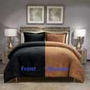 Poly Plush Comforter Set, 3 Pieces (Black Caramel, King)