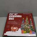 5 FT Pop Up Christmas Tree with Timer Lights and Decorations, White Artificial Tinsel Christmas Tree with 24 Ball Ornaments, Collapsible Pencil Tree for Home, Office, Holiday Party