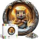 Round Puzzles for Adults 1000 Pieces, Hard Difficult Challenging Puzzles for Adults, 3D Cave Mouse Jigsaw Puzzles 1000 Pieces for Seniors, 3D Visual Flat Puzzle (26.6 x 26.6in)