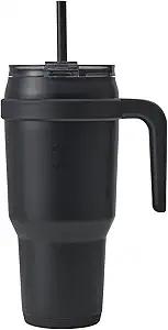 REDUCE 40 oz Stainless Steel Tumbler with Handle - Dual-Wall Vacuum Insulated Travel Mug, Sweat-Proof Lid & Reusable Straw - Keeps Drinks Cold for 24 Hrs, Fits Cupholders, Dishwasher Safe - Phantom