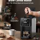 AIRMSEN Grind & Brew Coffee Maker with Grinder - Single Serve Machine Compatible with K-Cup Pods & Ground, 1000W Fast 6-14oz Brewer, Descaling Alert, Touchscreen & 50oz Removable Tank (Large) (Largre)