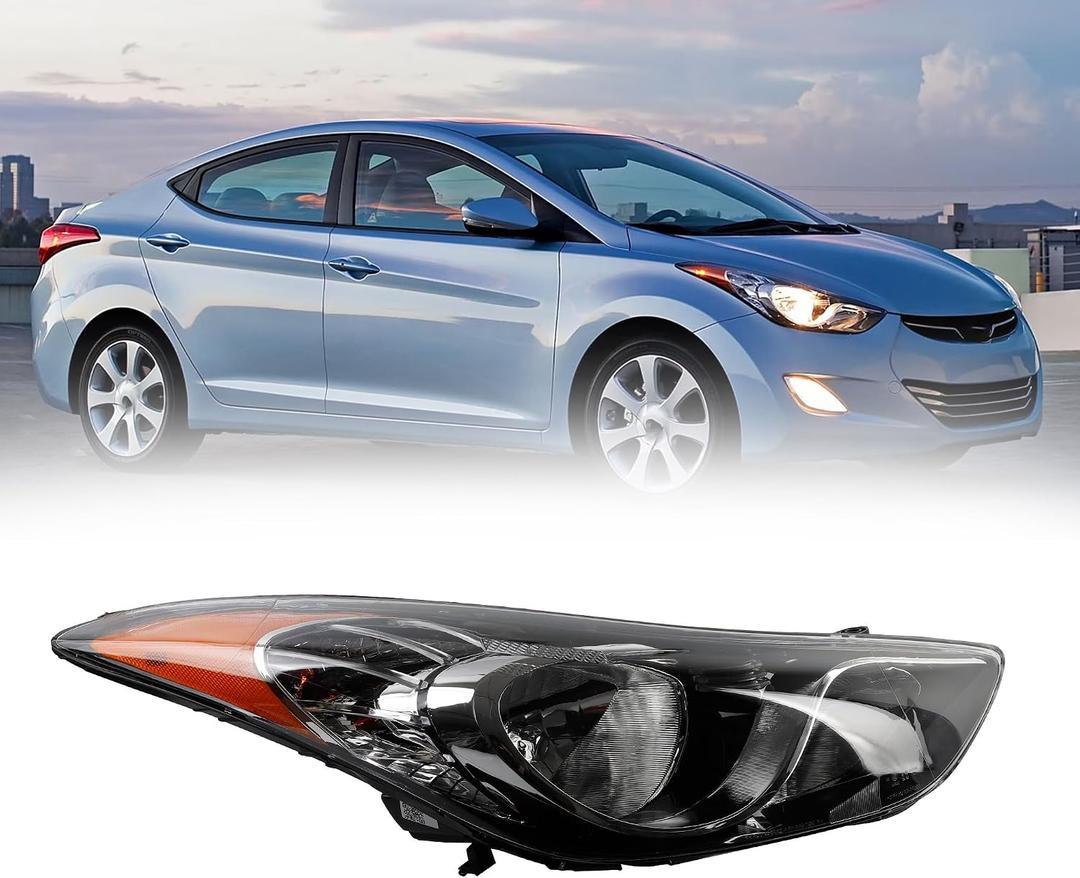 Dasbecan Right Side Front Headlamp Compatible with 11-13 Hyundai Elantra