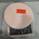 B FSOBEIIALEO Ottoman with Stroage, Round Sherpa Storage Ottoman Stool, Boucle Foot Rest 14.6"x14.6"x17.7"（Pink