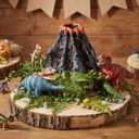 Motiskyy Resin Fake Volcano for Jungle Safari Dinosaur Theme Birthday Party Decorations Table Centerpieces Artificial Lava Statue Resin Models for Lava Jungle Dino Themed Birthday Party Supplies