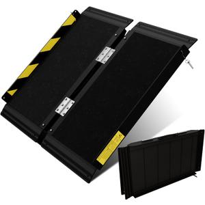 Portable Wheelchair ramp 2FT,Non-Slip Aluminum Threshold ramps for Home Steps,Folding Handicap ramp,doorways,Stairs,Scooter,Weight Capacity 800LBS (2FT(Usable Height 2-6 inch))